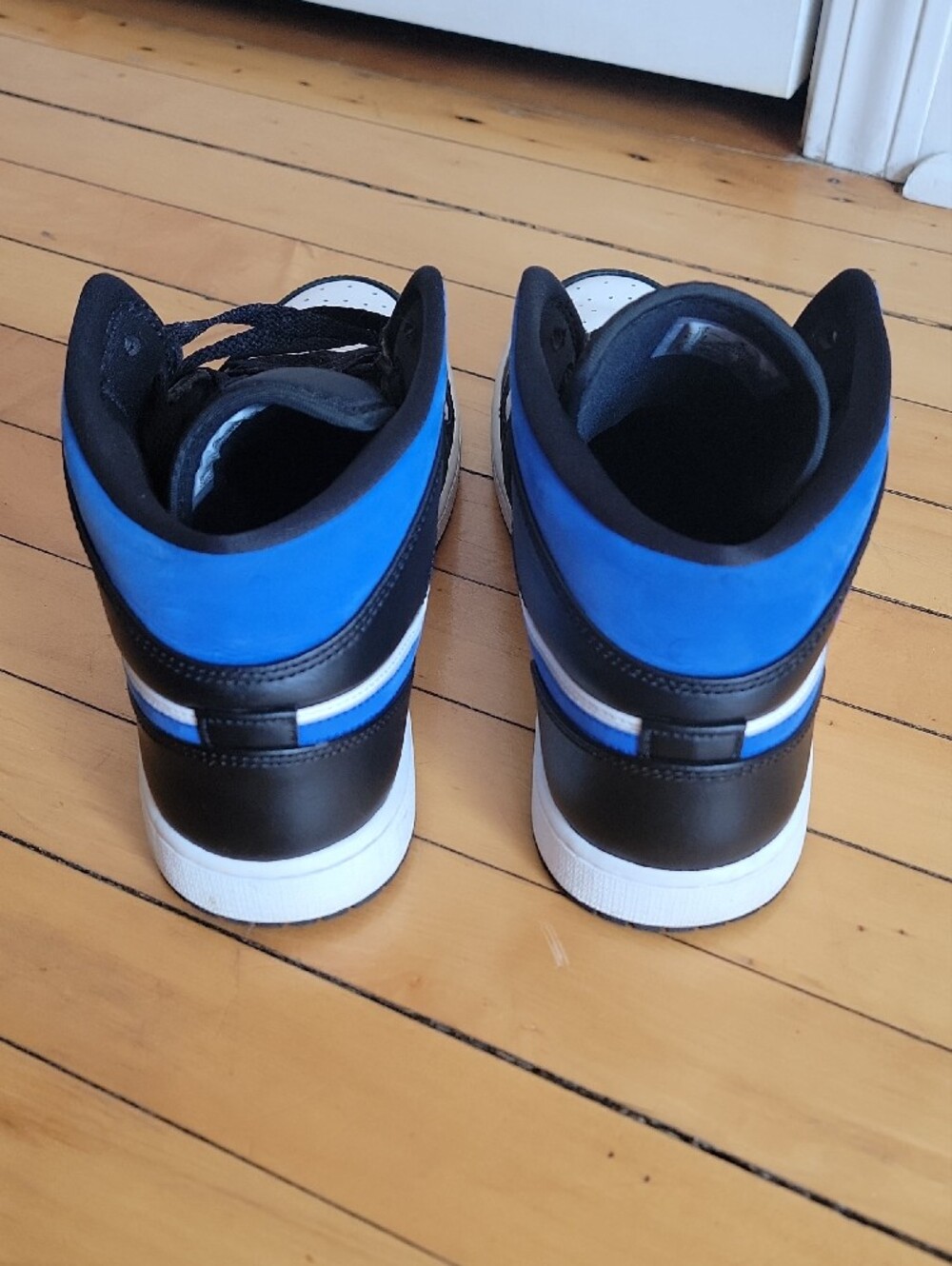 Air Jordan 1 Mid Racer Blue Black White Sneakers Men's Size 10 - Picture 6 of 7
